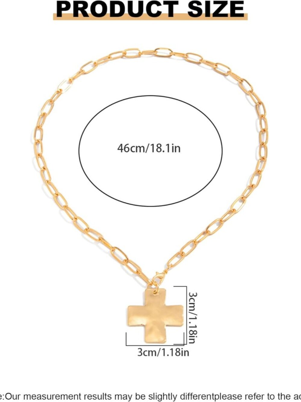 Chunky Gold Cross Necklace for Women, Trendy Layered Pearl Cross Pendant Necklac - Picture 7 of 7